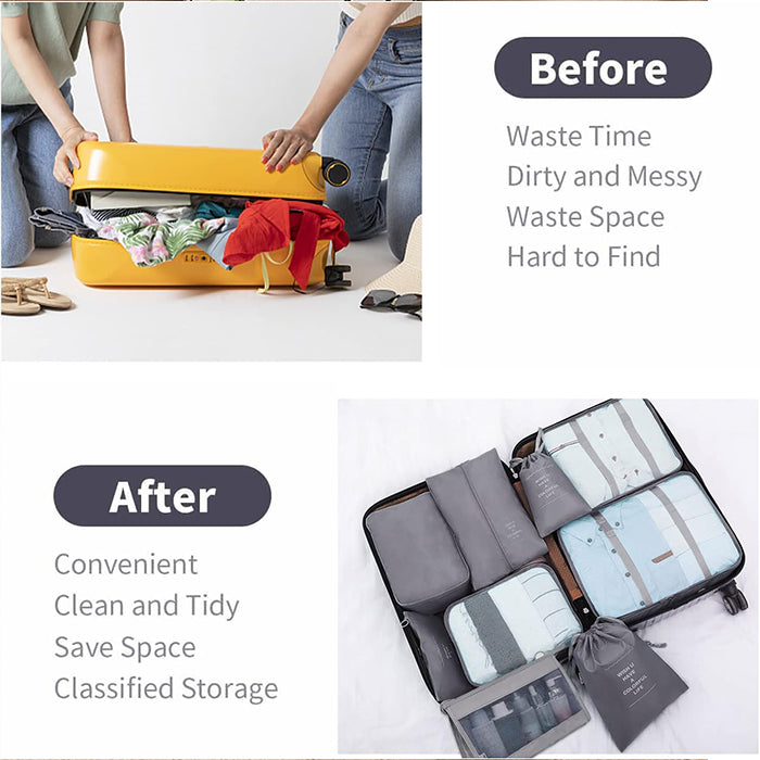 10 Pcs/Set Travel Packing Organizer Bags for Luggage Suitcase clean and tidy