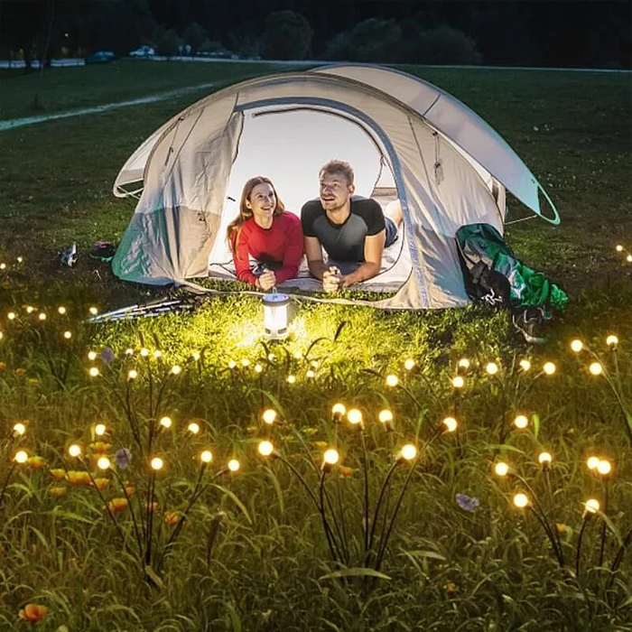 2 Pcs Solar Waterproof Outdoor LED Firefly Garden Decor Light outdoor
