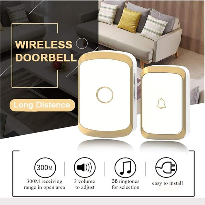 300 Meters Distance Wireless Smart Door Bell easy installation
36 music options flashing light prompt