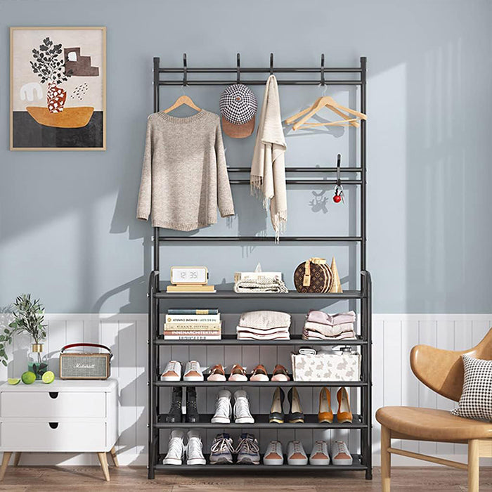 3in1 Multifunctional Hall Tree Shoe Rack with Storage Organizer 3 in 1 design
