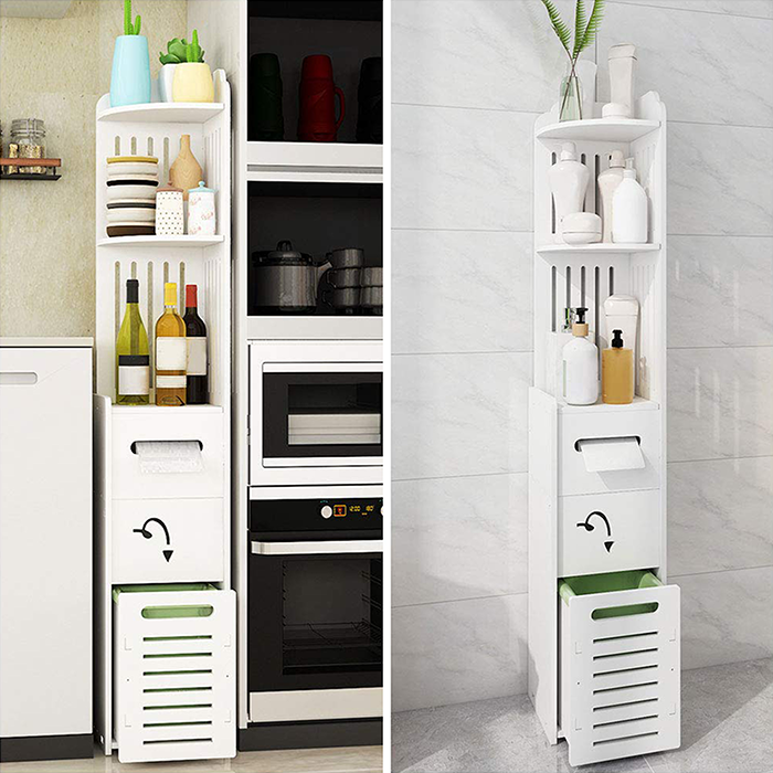 4 Shelves Corner Bathroom Storage Organizer