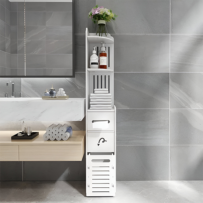 4 Shelves Corner Bathroom Storage Organizer