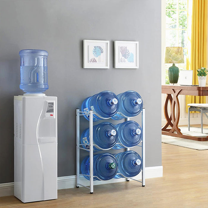 5 Gallon Water Bottle Stand ,Water Bottle Rack 6 water bottle holder White