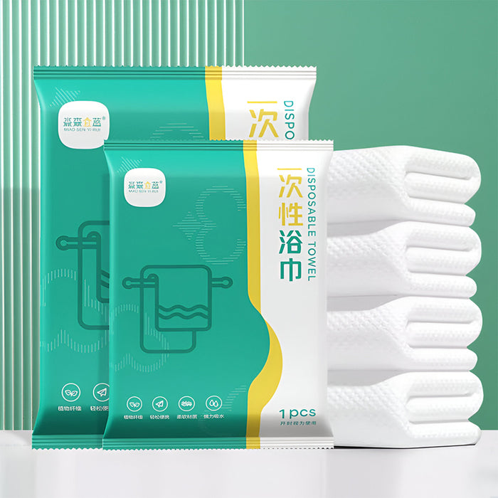 5 Pcs Disposable Bath Towels - Extra Large Thick, Individually Wrapped Portable Towels