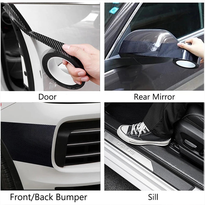 Anti-Scratch 5D Carbon Fiber Stickers for Bike and Car - Anti-Collision Tape, Car Door Seal Strip versatile fit
