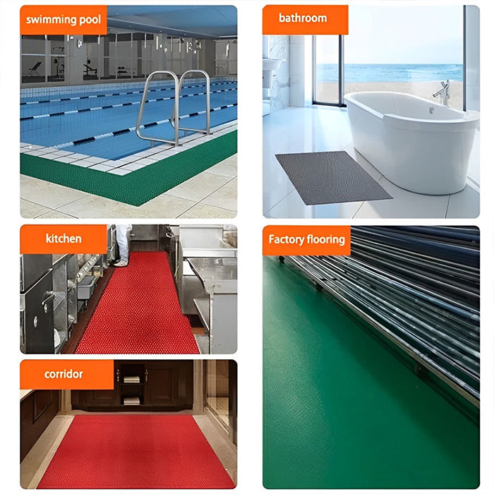 Anti-Skid Rubber Mat - Indoor Outdoor Carpet Rug for Safety, Comfort, and Slip-Resistance in Showers, Pools non slip