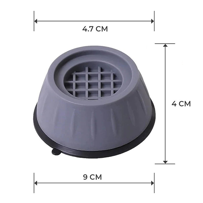 Easy Installation 4 Pcs Washing Machine Dishwasher Anti-Vibration Foot Pads With Suction Cup For Leveling dimensions