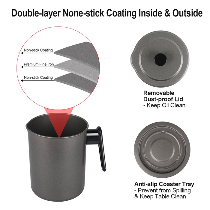 Cooking Oil Storage Can with Removable Dust-proof Lid non stick dust proof