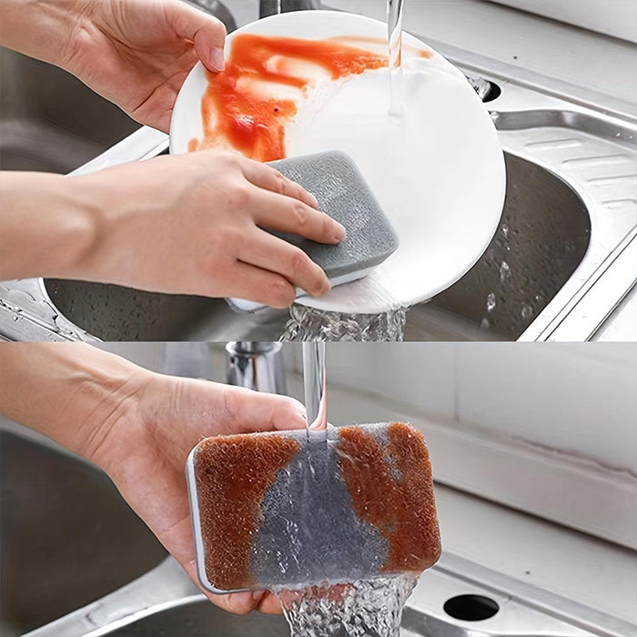 Dish washing Wipe Household Double Sided Pot Brush Kitchen Housework Cleaning Rounded Three Layer Sponge Scouring Pad easy to clean