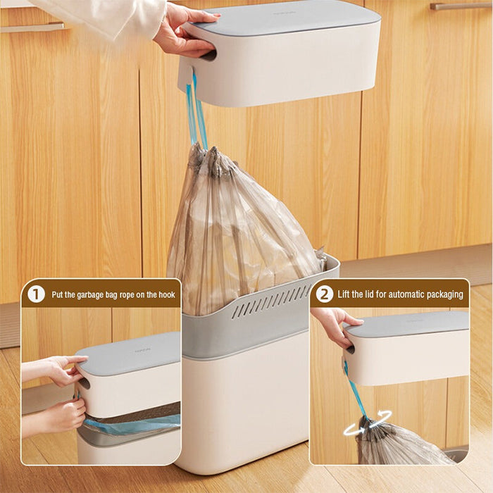 Drawstring Garbage Bags - Household Disposable Trash Pouches [5 Rolls]automatic packaging