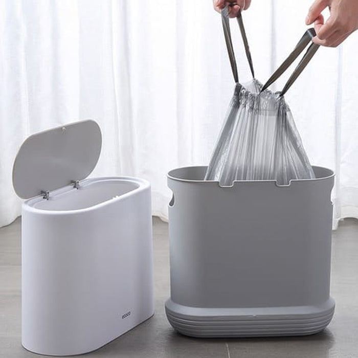 Drawstring Garbage Bags - Household Disposable Trash Pouches [5 Rolls] easy to store