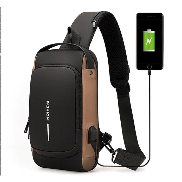 Fashion Travel Crossbody Bag Anti-Theft Shoulder Sling Bag with USB Port USB rechargeable