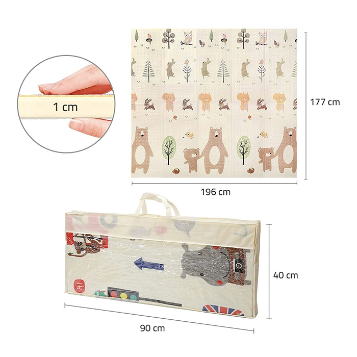 Foldable Baby Crawling Play Mat, Waterproof, Soundproof, Anti-Slip Waterproof and easy to clean
dimensions