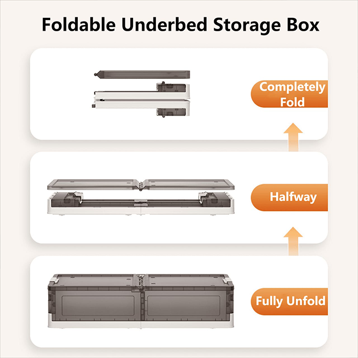 Foldable Under Bed Rolling Storage Organizer Container, Multi-purpose Storage Bin For Bedroom Foldable