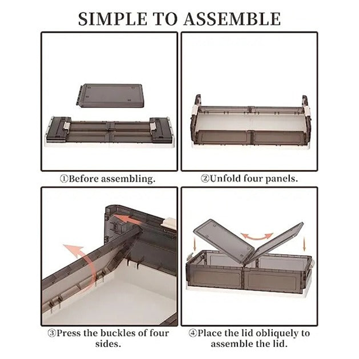 Foldable Under Bed Rolling Storage Organizer Container, Multi-purpose Storage Bin For Bedroom simple to assemble
