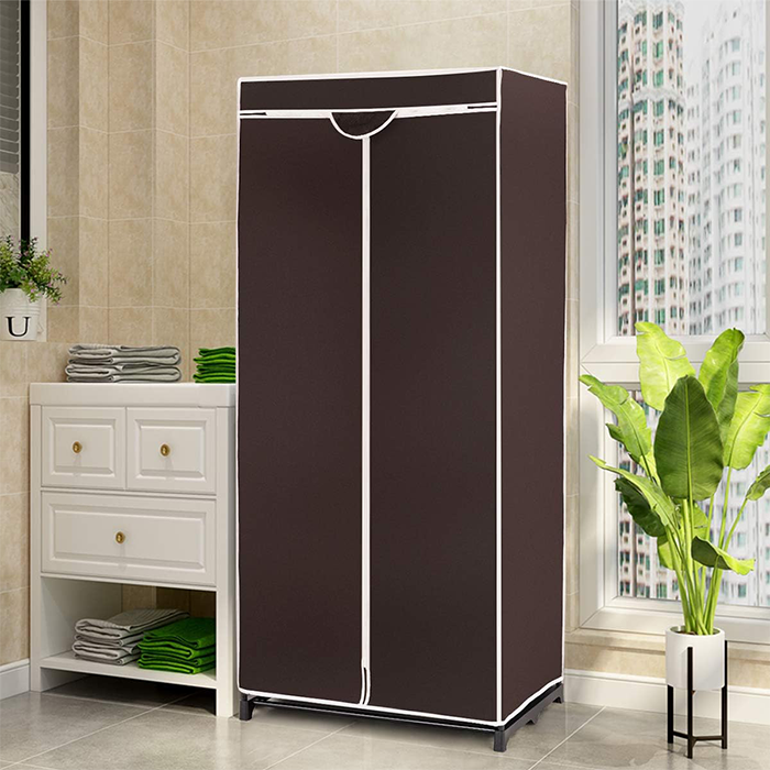 Freestanding Wardrobe - Portable Closet Shelf Storage with Dress Hanging Rack Durable