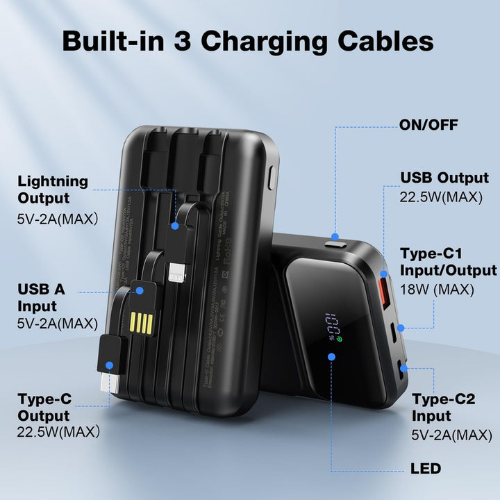  Green Lion 3-in-1 10000mAh Power Bank features wireless fast charging, built-in cables 3 Charging cables