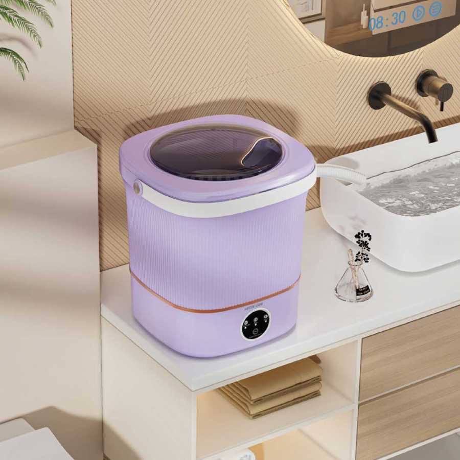 Green Lion Portable 12L Washing Machine is a compact, 36W unit ideal for small spaces, travel