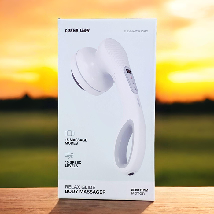 Green Lion Relax Glide Body Massager with LED Display, 1800mAh Battery, 16W Power