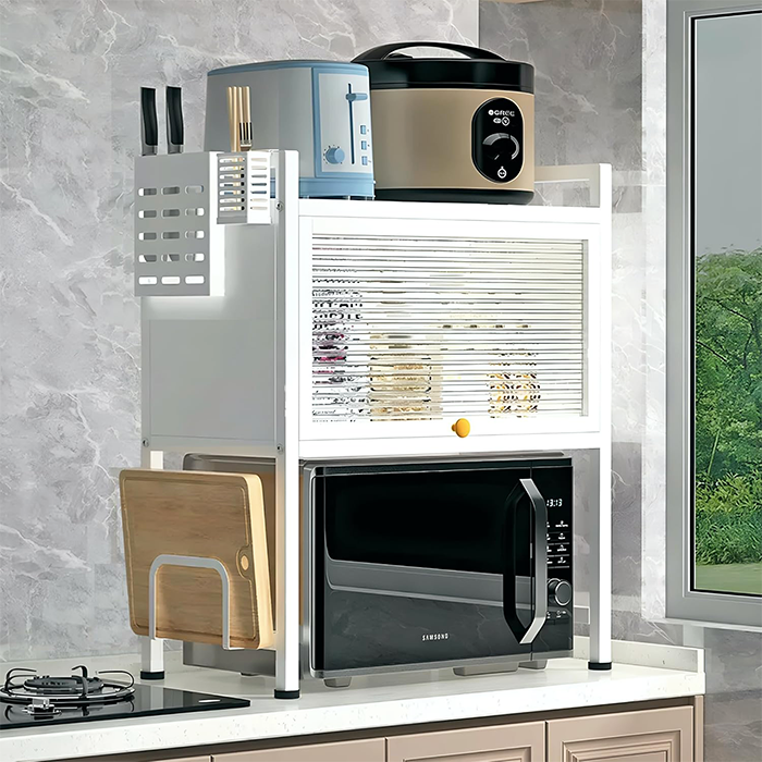 Kitchen Countertop Spice Rack with microwave oven rack