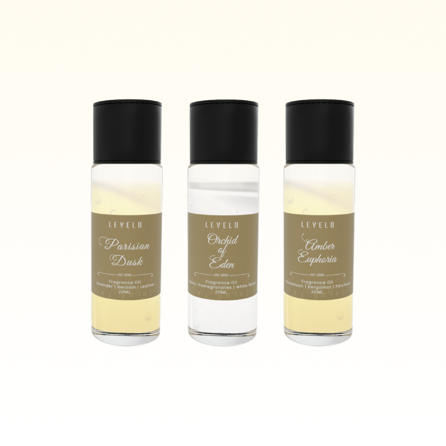  Levelo 3-in-1 Fragrance Set (20ML) includes Parisian Dusk, Amber Euphoria, and Orchid