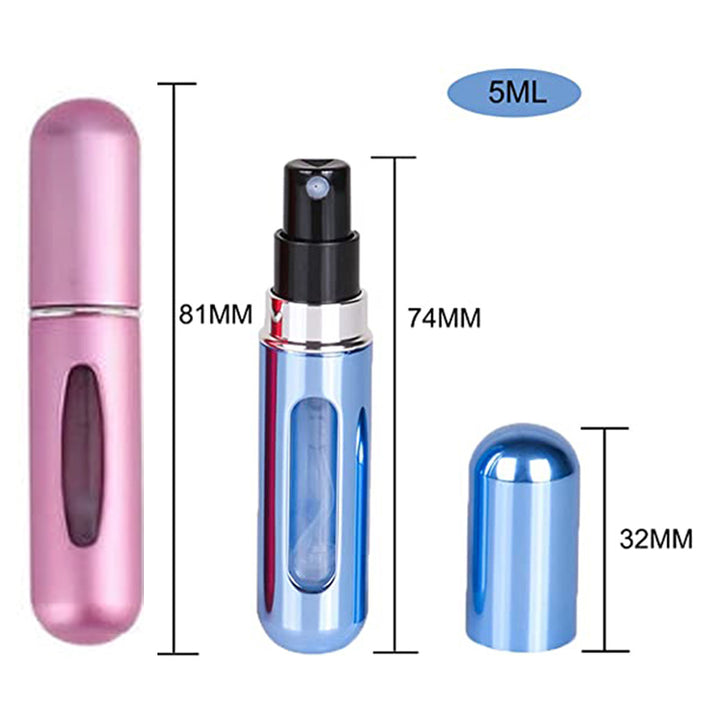 Travel Mini Perfume Refillable Atomiser Container, Portable Perfume Spray Bottle dimensions