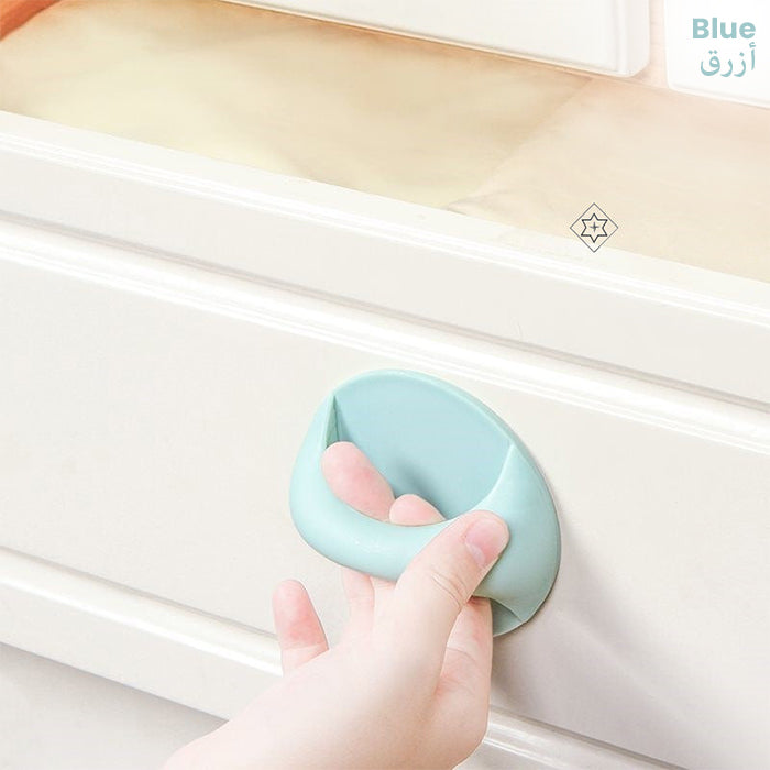 Multi-functional Door Handle, Cabinet Drawer Window Glass Door Pull Handle, Adhesive Toilet Seat Lifter blue