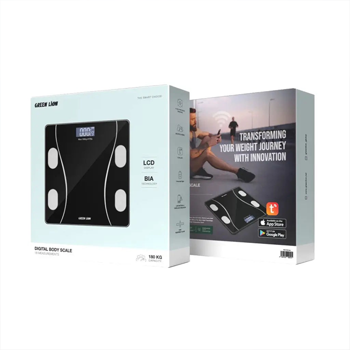 Multiple users Gravity Weighing Machine with Backlit LCD Panel 6mm Thick Tempered Glass LCD Display