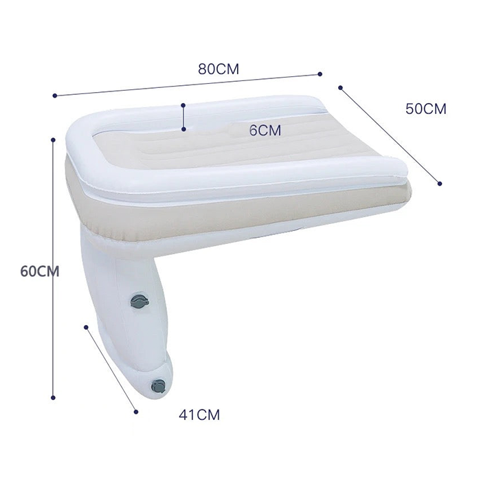 Portable Baby Air Bed - Car, Flight Inflatable Travel Bed for Kids, Infants with Pump, Seat Belt, Carry Bag dimensions
