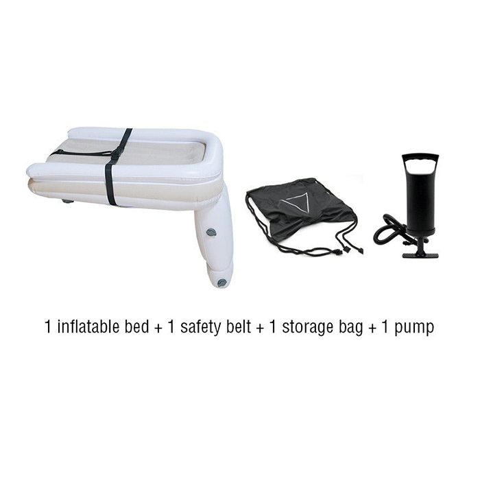 Portable Baby Air Bed - Car, Flight Inflatable Travel Bed for Kids, Infants with Pump, Seat Belt, Carry Bag set
