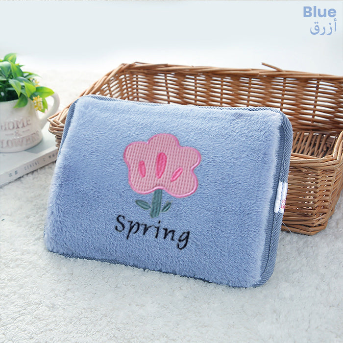 Rechargeable Electric Hot Water Bottle Hand Warmer Heater Bag for Winter blue