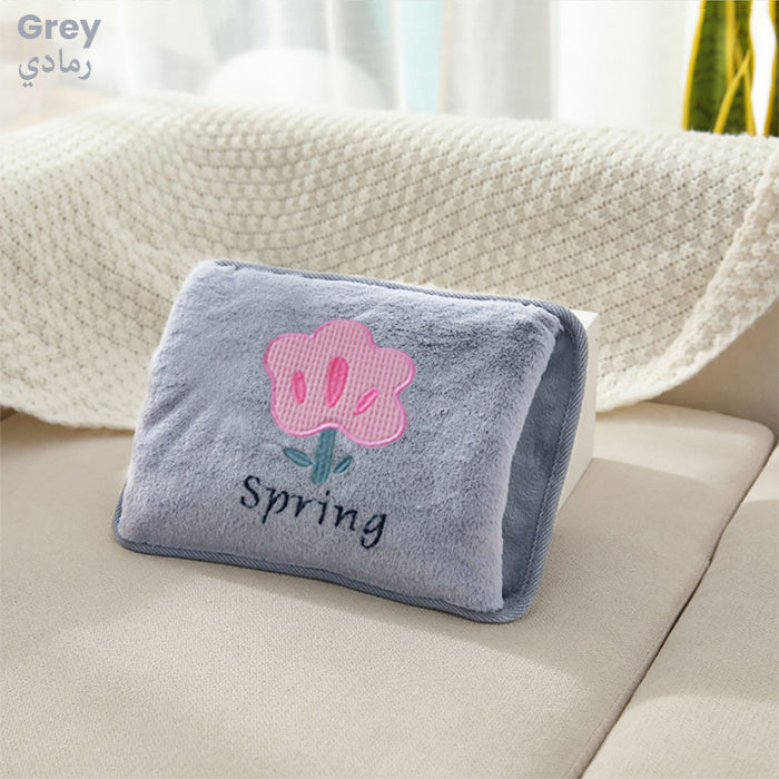Rechargeable Electric Hot Water Bottle Hand Warmer Heater Bag for Winter grey