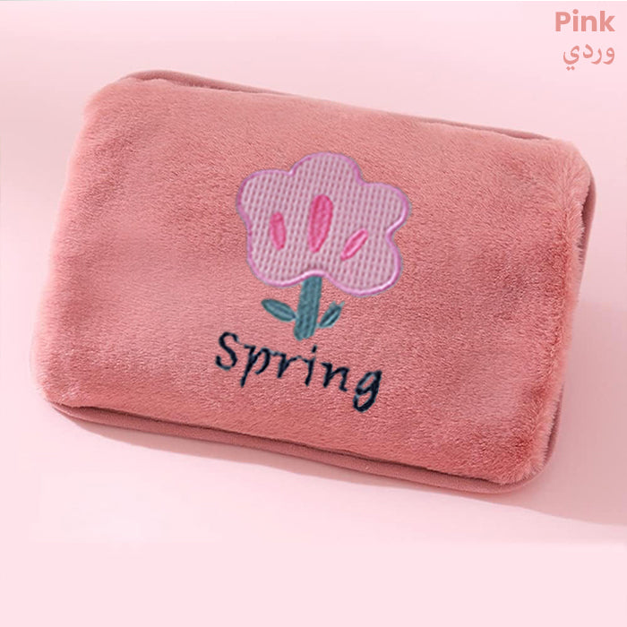 Rechargeable Electric Hot Water Bottle Hand Warmer Heater Bag for Winter pink