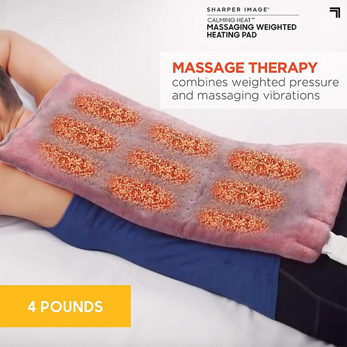 Sharper Image Calming Heat Massaging Weighted Heating Pad with Vibrations massage therapy