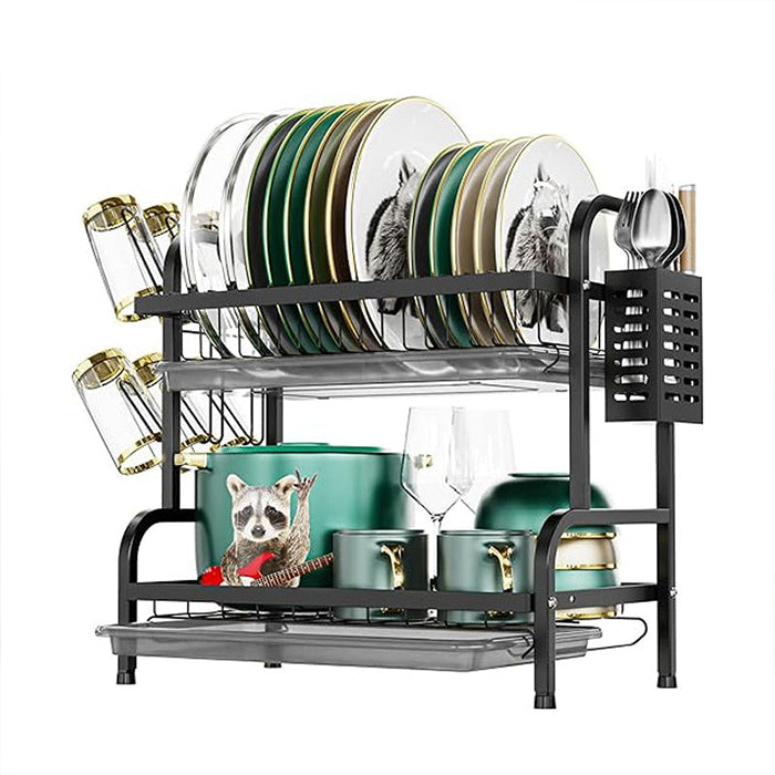 Stainless Steel Kitchen Dish Drying Rack with Drain Tray stainless steel