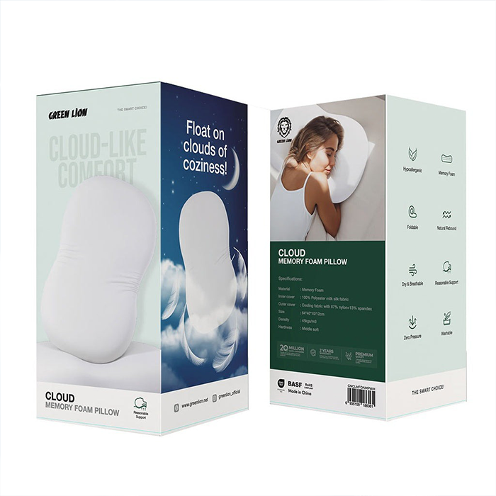 The Green Lion Cloud Memory Foam Pillow in White is Designed to Provide Exceptional Comfort soft