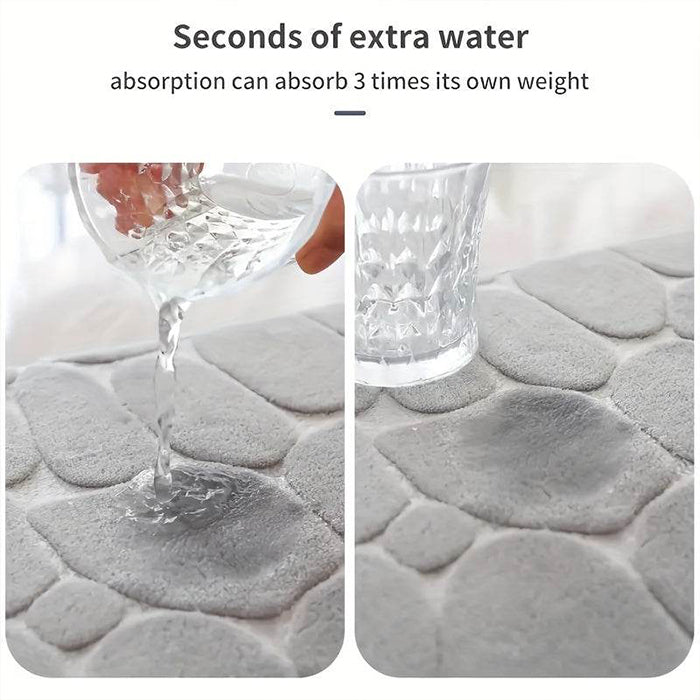 U-Shaped Non-Slip Absorbent Bathroom Mat - Soft Memory Foam Bath Mat extra water
