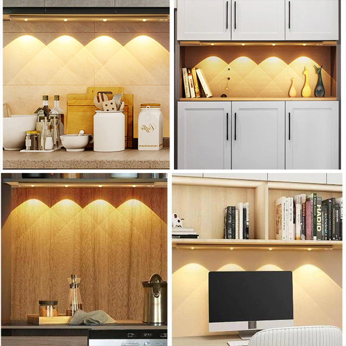 USB Rechargeable LED Motion Sensor Cabinet Light - Upgrade Under Cabinet Light Dimmable Light effortless installation