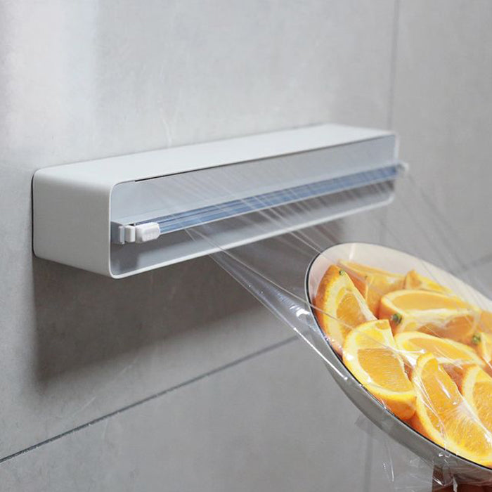 Wall Mount Instant Plastic Wrap Dispenser with Slide Cutter fruits wrap